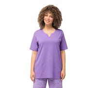 Ulla Popken Maglietta da Donna, Linea A, Scollo a Tunica, Mezza Manica, Lilla Blu, 68-70 Plus
