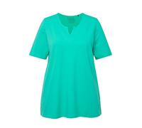 Ulla Popken T-Shirt, A-Linie, Tunika-Ausschnitt, Halbarm, Verde Turchese, 42-44 Donna