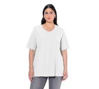 Ulla Popken Maglietta da Donna, Linea A, Scollo a V, Colore Bianco, 62/64