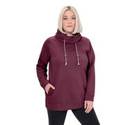 Ulla Popken Maglietta da Donna, Taglie Forti, Taglie Forti, con Scollo Rotondo, Rilassato, Mezza Manica, Bacca Scura, 52/54 IT