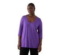 Ulla Popken Maglietta Manica a 3/4 T-Shirt, Lilla, 48/50 IT Donna