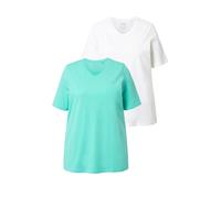 Ulla Popken Maglietta turchese / bianco Donna Ulla Popken XL-XXL