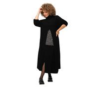 ULLA POPKEN Maglione dal Taglio Lungo e Svasato con Collo Alto e Maniche Lunghe Nero 54+ 821607100-54+