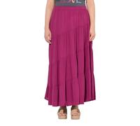 Ulla Popken - Maxi Gonna da Donna, Taglie Forti, con Cuciture diagonali, Linea ad A, Elastico in Vita, Magnolia, 54-56