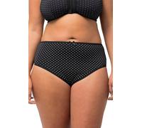 Ulla Popken Midi-Slips, 5 Stück, Gepunktet/Einfarbig, Mutande da Uomo Donna, Schwarz, 46-48