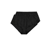 Ulla Popken Midislips, 2er-Pack, Nadelstreifen, höher geschnitten, Mutande da Uomo Donna, Schwarz,