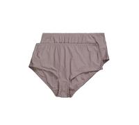 Ulla Popken Midislips, 2er-Pack, Nadelstreifen, Höher Geschnitten Mutande da Uomo, Grigio Cemento, 46-48 Donna