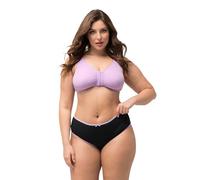 Ulla Popken Midislips, 5er-Pack, Farbige Kanten 5 Pezzi, Lettere Midi, Tubi Colorati, Nero, 54-56 Donna