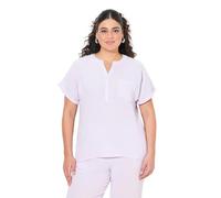 Ulla Popken Musselin-Bluse, Oversized, Tunika-Ausschnitt, Halbarm Camicetta in Mussola, Lavanda, 64 IT/66 IT Donna