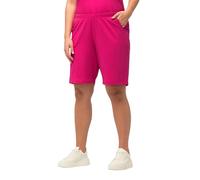 Ulla Popken Pantaloncini da Donna in Jersey, Tasche, Elastico in Vita, Rosa Fucsia, 50W / 32L