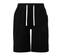 Ulla Popken Pantaloncini in Jersey, Gamba Larga, Strisce a Contrasto 832199 Pantaloni, Nero, 36W x 32L Donna