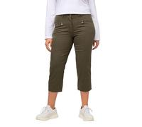 Ulla Popken Pantalone Mony, Lunghezza Polpaccio, Tasche con Cerniera, Stretch, Nero, 33W / 32L Donna