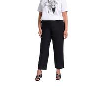 Ulla Popken Pantaloni Chino a 7/8 Ruby, Elastico in Vita, Gamba Larga, Dritta Eleganti da Uomo, Nero, 33W / 32L Donna