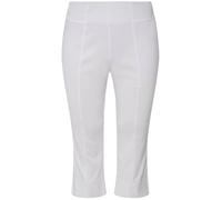 Ulla Popken Pantaloni da Donna Bengalin Capri, Bianco Neve, 50W x 32L
