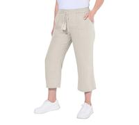Ulla Popken Pantaloni in Lino 7/8, Naturale, 52-54 Donna