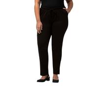 Ulla Popken Pantaloni dal Taglio Aderente con Cintura Elastica e Spacchetti Laterali, Fino alla tg. 72/74 Nero 31+ 709769100-31+