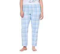 Ulla Popken Pantaloni del Pigiama a Quadri con Taglio della Gamba Dritto e Cintura Elastica Blu 42+ 845077700-42+