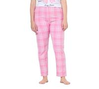 Ulla Popken Pantaloni del Pigiama a Quadri con Taglio della Gamba Dritto e Cintura Elastica Rosa 54+ 845077810-54+