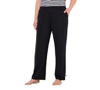 Ulla Popken Pantaloni Pigiama, Tinta Unita/Cuori, Gamba Lunga Nero 46+ 837167100-46+