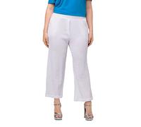 Ulla Popken Pantaloni, Struttura a Bolle Eleganti da Uomo, Bianco Neve, 33W / 32L Donna