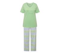 Ulla Popken Pigiama a Pois 830447 Set, Verde, 42-44 Donna