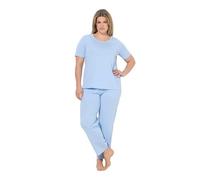 Ulla Popken Pigiama da Due Pezzi con Pallini e Mezze Maniche Azzurro Ghiaccio 58+ 821244701-58+