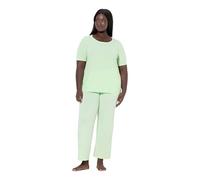 Ulla Popken Pigiama da Due Pezzi con Pallini e Mezze Maniche Menta Chiara 54+ 821244407-54+