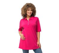 Ulla Popken Polo Basic Magliette, Rosa Magenta, 48/50 IT Donna