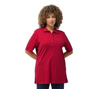 Ulla Popken PoloPiquee Shirt Maglietta a Maniche Lunghe, Rosso (Rosso 51), 60-62 Donna