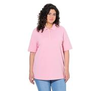 Ulla Popken Poloshirt, piqué, Polokragen, Samt-Knopfleiste, Halbarm Maglietta, Colore: Rosa, 48/50 IT Donna