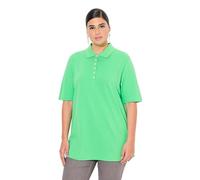 Ulla Popken Poloshirt, piqué, Polokragen, Samt-Knopfleiste, Halbarm Maglietta, Verde Menta, 72/74 IT Donna