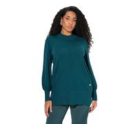 Ulla Popken Pullover, Muschelsaum, Stehkragen, Langarm, Verde Profondo, 64 IT/66 IT Donna