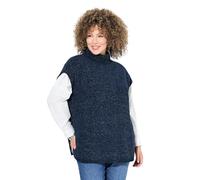 Ulla Popken Pullover, Rollkragen, Glitter, Stehkragen, Halbarm, Inchiostri Blu, 56-58 Donna