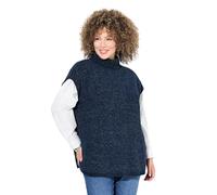 Ulla Popken Pullover, Rollkragen, Glitter, Stehkragen, Halbarm, Inchiostri Blu, 60/62 Donna