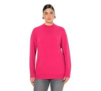 Ulla Popken Pullover, Stehkragen, Langarm, Rippbündchen, Rosa Rossa, 56-58 Donna