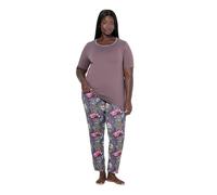 Ulla Popken Pyjama, Floral Art Pigiama, Terra, 46-48 Donna