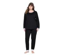 Ulla Popken Pyjama, Lace Set di Pigiama, Schwarz, 42/44 Donna