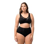 Ulla Popken Reggiseno Kelly, Pizzo, Senza Ferretto, Coppa, Nero, 100D Donna