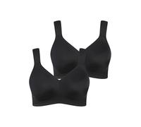 Ulla Popken Reggiseno in Microfibra, Confezione da 2, Nero, 105D Donna