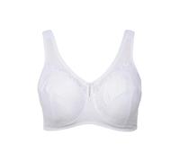 Ulla Popken Reggiseno da Donna Taglie Forti Fino a 130 G, Reggiseno di Sollievo, Imbottito e Senza Ferretto, Pizzo, Spalline Larghe, Nessun Taglio 659343, Bianco, 105D