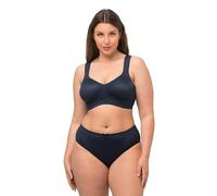 Ulla Popken Reggiseno da Donna Taglie Forti, Taglie Forti, in Microfibra, Senza Ferretto, Coppe Preformate, Blu Notte 125C 793032139-125C, Blu Notte, 125C