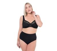 Ulla Popken Bügel-BH, Blütenspitze, Vollspitze, Cup C-E Reggiseno, Nero, 120 Donna