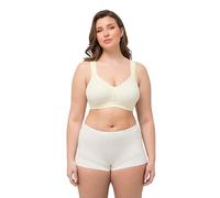 Ulla Popken Reggiseno Wellness, Microfibra, Senza Ferretto, Coppa C-E 812319, Bianco Crema, 100D Donna
