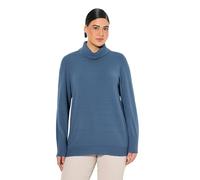 Ulla Popken Rollkragenpullover, Breite Rippbündchen, Langarm Pullover, Blu Inchiostro, 50-52 Donna