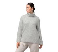 Ulla Popken Rollkragenpullover, breite Rippbündchen, Langarm Pullover, Schwarz, 48-50 Donna