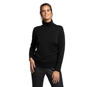 Ulla Popken Rollkragenpullover, breite Rippbündchen, Langarm Pullover, Schwarz, 64-66 Donna