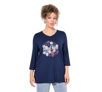 Ulla Popken donna taglie forti maglia fiori classica scollo a V 3 4 maniche...
