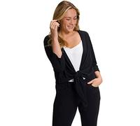Ulla Popken Shirt-Bolero, Camicia Attillata Donna, Schwarz,