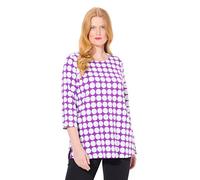 Ulla Popken Shirt, Dots, A-Linie, Rundhals, 3/4-arm, Pima Cotton Maglietta, Mora, 56/58 IT Donna