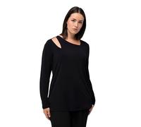 Ulla Popken Shirt mit Cut-out T, Blu, 52/54 IT Donna